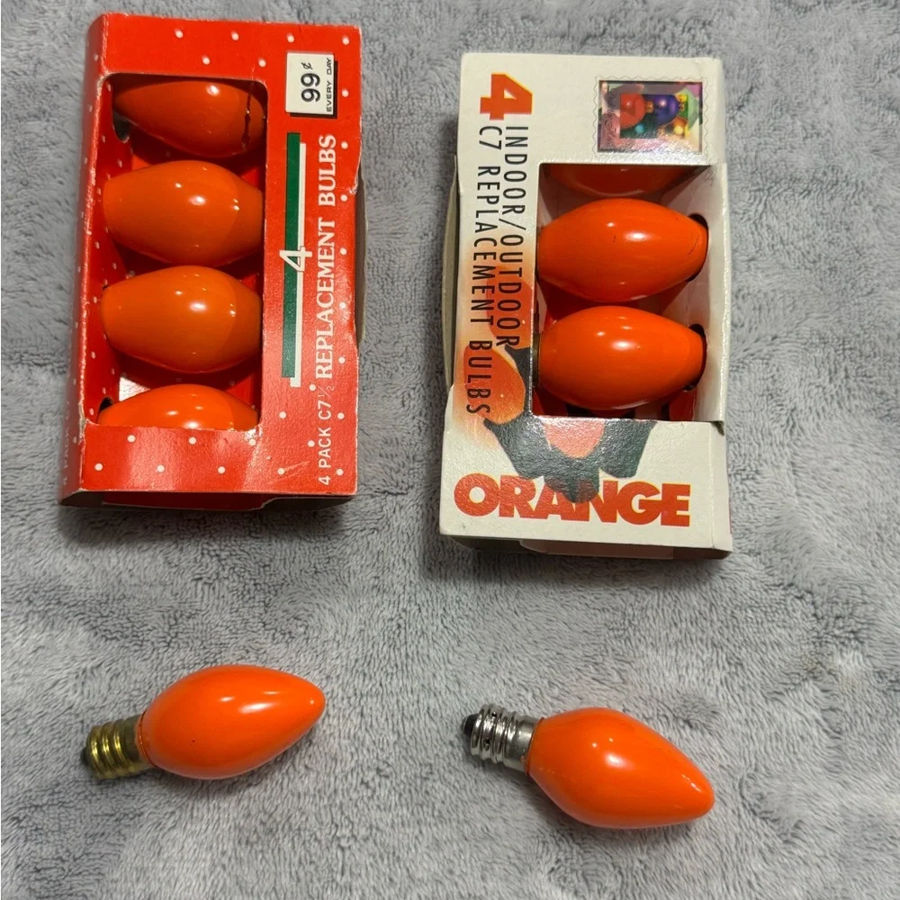 14 Vintage Indoor‎ Outdoor C-7 Replacement Bulbs Christmas 10 Orange 4 Multi